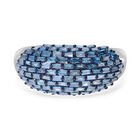 Blauer Diamant Ring, 925 Silber platiniert (Größe 18.00) ca. 1.00 ct