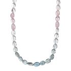 Aquamarin, Morganit Halskette ca. 45 cm 925 Silber rhodiniert ca. 90,00 ct.