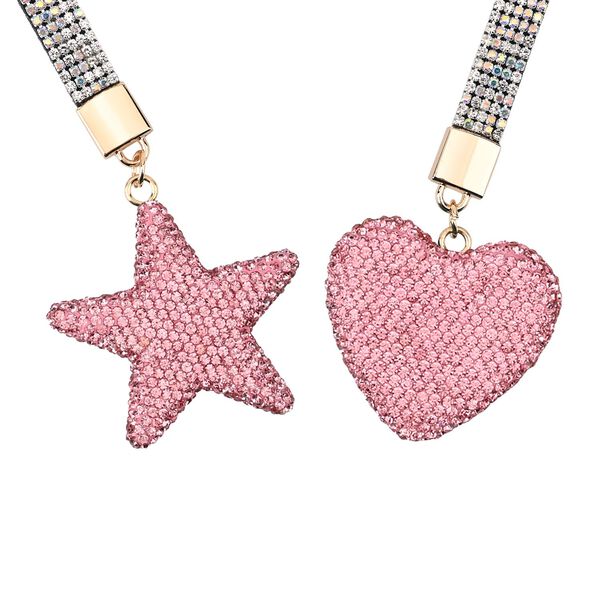 2-teiliges Schl&uuml;sselanh&auml;nger Set, Stern- und Herzform, pink image number 2
