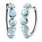 Larimar-Creolen, 925 Silber platiniert ca. 6,70 ct