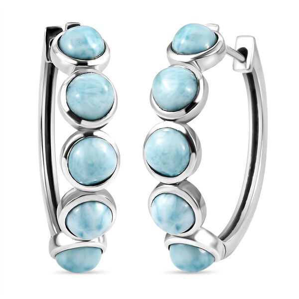 Larimar-Creolen, 925 Silber platiniert ca. 6,70 ct image number 0