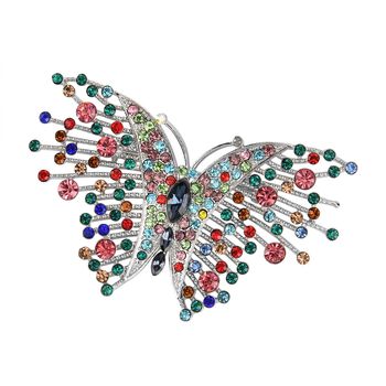 Mehrfarbiger Kristall Brosche