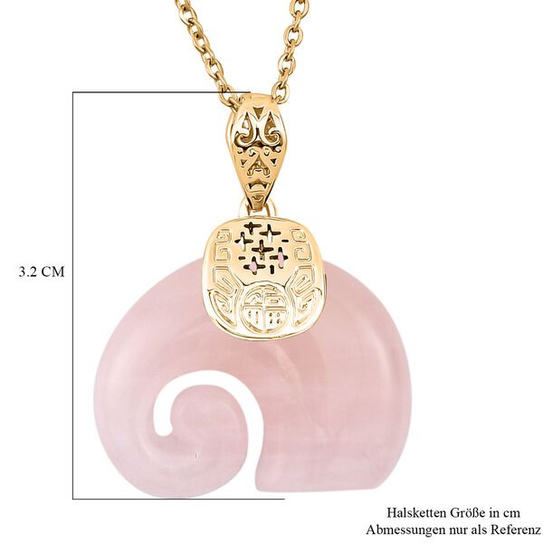 Rosenquarz Anh&auml;nger mit Kette, ca. 25,00 ct. image number 5