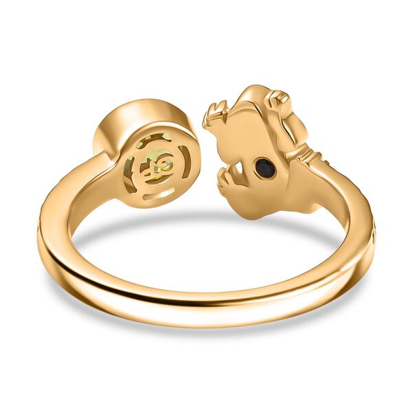 GP Trionfo Kollektion - AA Nat&uuml;rlicher Peridot, Kanchanaburi Blauer Saphir Ring, 925 Silber 750 Gelb Vergoldet (Gr&ouml;&szlig;e 19.00) ca. 0.58 ct image number 6