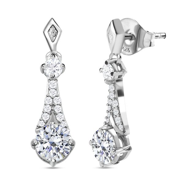 Moissanit Ohrstecker, 925 Silber platiniert ca. 2,00 ct image number 4