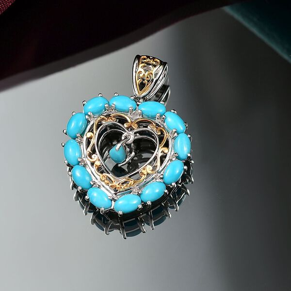 D'Joy AA Sleeping Beauty Türkis Anhänger 925 Silber Rhodiniert und 750 Gelbgold Vermeil ca. 3.00 ct image number 2