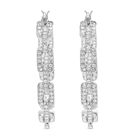 Weiße Kristall-Ohrringe, silberfarben 12.00 ct