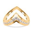 Moissanit Ring 925 Silber Gelbgold Vermeil (Gr&ouml;&szlig;e 17.00) ca. 0,55 ct