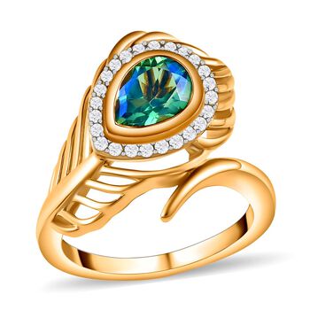 Pfau Triplett Quarz und Zirkon-Ring - 1,53 ct.