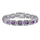 Zeitlose Art Kollektion - AA Rose De France Amethyst Armband, ca. 19 cm 925 Silber rhodiniert ca. 25.12 ct