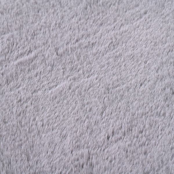 LIVMORE - 2200 GSM Kunstfell-Teppich mit Schaumstoffbasis, Fischform, 60x90 cm, Silbergrau image number 3