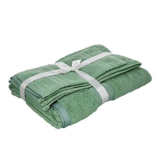 3er-Set - Frotteehandtücher aus 100% ägyptischer Baumwolle, Salbeigrün  image number 3
