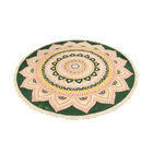 Handgewebter Teppich aus 100% Baumwolle, 150 cm Durchmesser, Mandala Grün image number 2