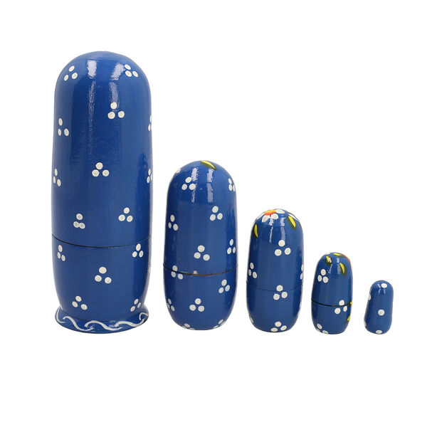 5er-Set Matroschka, Handbemalten Nistpuppen, Babuschka aus Holz image number 3