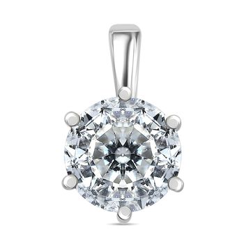 100 Facetten Moissanit Anh&auml;nger 925 Silber rhodiniert ca. 1.01 ct