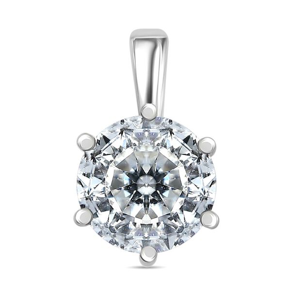 100 Facetten Moissanit Anhänger 925 Silber rhodiniert ca. 1.01 ct image number 0