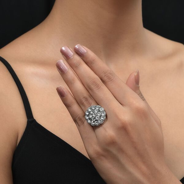 Weißer Kristall Ring, Edelstahl (Größe 16.00) image number 2