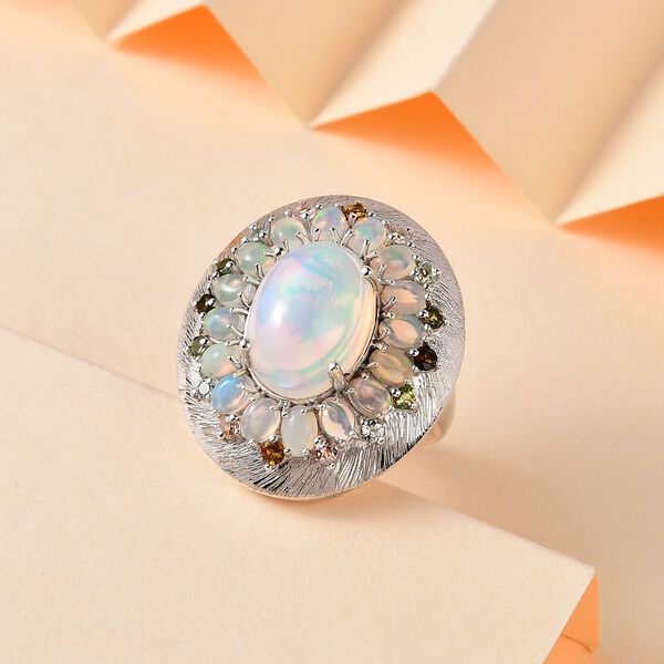 Nat&uuml;rlicher, &auml;thiopischer Welo Opal und Multi-Turmalin-Ring - 6,24 ct. image number 2