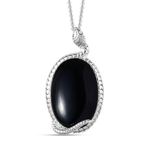 Schwarzer Achat-Anhänger mit Kette - 29,40 ct. image number 0