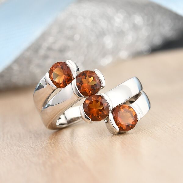 Madeira Citrin Ring 925 Silber Platin-&Uuml;berzug image number 2