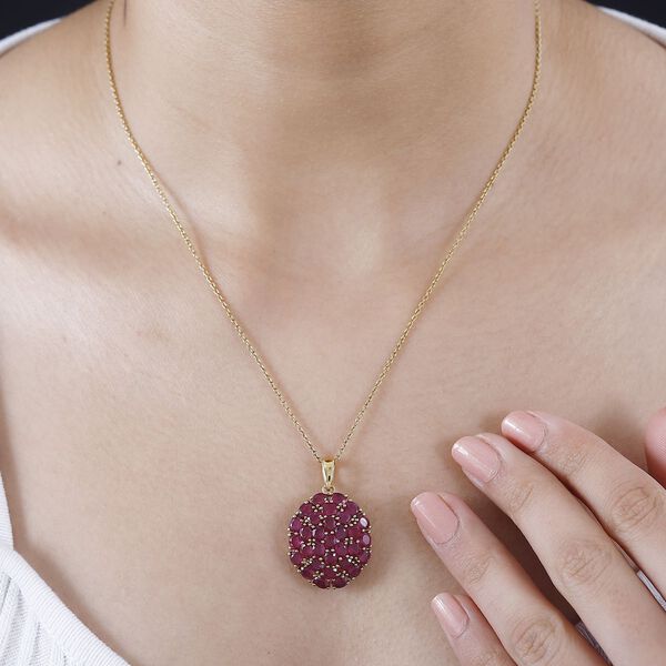 Afrikanischer Rubin-Anhänger 925 Silber 750 Gelbgold Vermeil ca. 7.72 ct image number 3