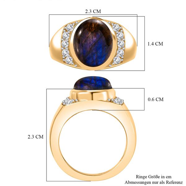 Labradorit und Zirkon Ring - 6,22 ct. image number 7