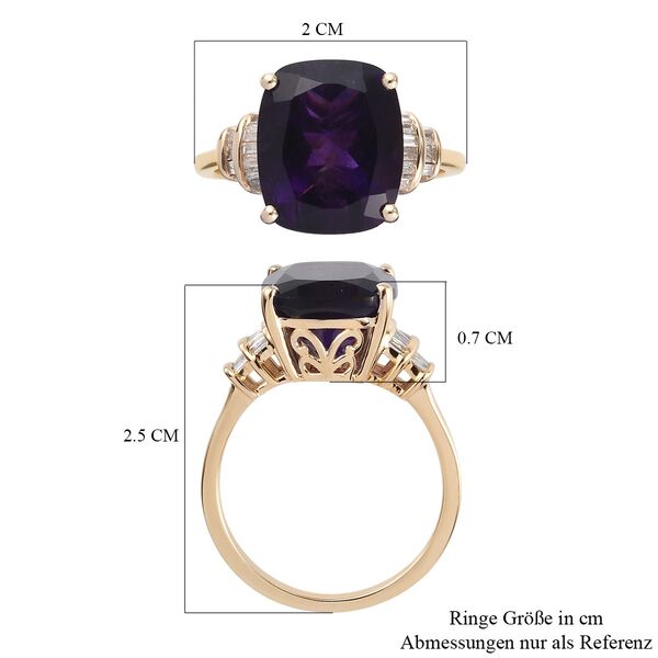 Lusaka Amethyst und Diamant Ring 375 Gelbgold image number 6