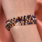 Schwarzes Spinell und afrikanisches Amethyst-Armband, ca. 19 cm, Edelstahl, ca. 58,95 ct image number 2