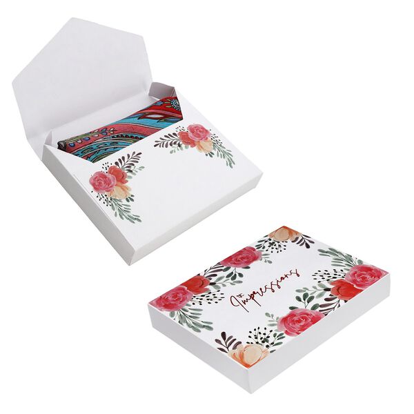 Natur-Seidenschal, Edelstein Schl&uuml;sselanh&auml;nger im Geschenkbox, 48x160 cm, Rot image number 7