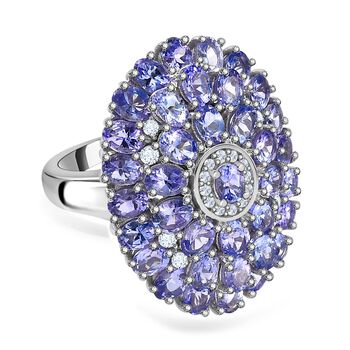 Tansanit und Zirkon Ring - 6,28 ct.