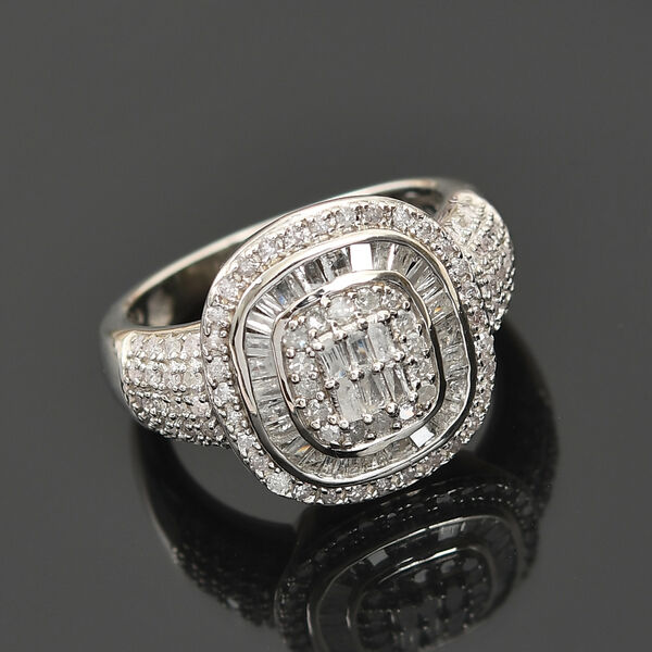 Diamant Cluster Ring 925 Silber Platin-Überzug image number 6