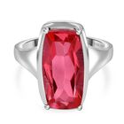 Padparadscha Quarz Triplette Ring Edelstahl (Größe 19.00) ca. 5,94 ct