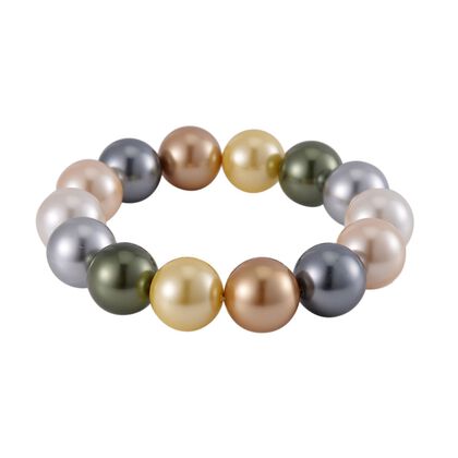 Mehrfarbiges Muschelkernperle (15-17 mm) Armband flexibles (18.00-19.00 cm)