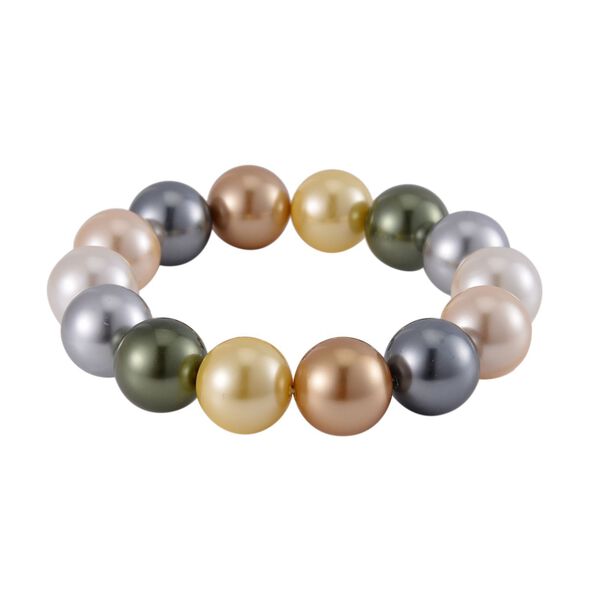 Mehrfarbiges Muschelkernperle (15-17 mm) Armband flexibles (18.00-19.00 cm)