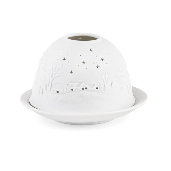 LED-Porzellan-Teelichthalter - Motiv Winterkapelle, 13-Farben-LED mit Fernbedienung, Durchmesser 10,5 cm, H&ouml;he 7,5 cm image number 4