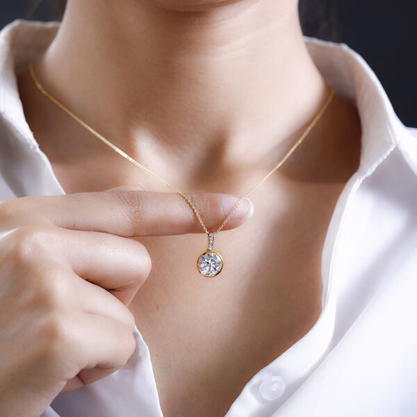 Moissanit-Anh&auml;nger mit Kette - 2,41 ct. image number 2