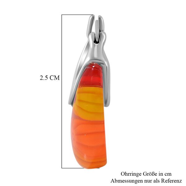 Orange Huggie-Ohrringe im Murano-Stil image number 4