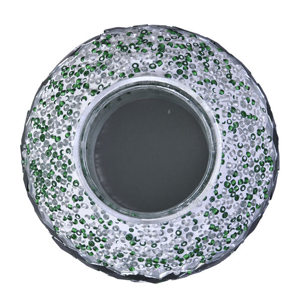 Handgefertigte orientalische Mosaik Glas Tischlampe - Weinkrug Form, Gr&ouml;&szlig;e 12x38 cm, Silber und Gr&uuml;n image number 5