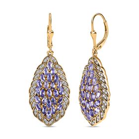 Tansanit und Zirkon Ohrringe - 5,03 ct.