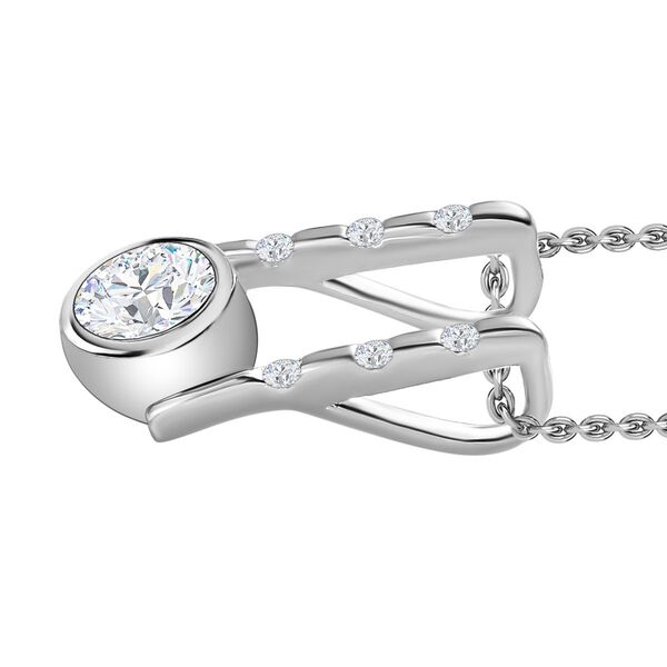 Moissanit Anhänger mit Kette - 0,50 ct. image number 4