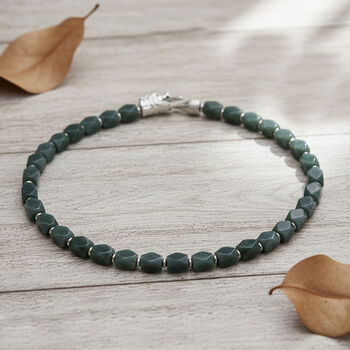 Jade Halskette ca. 50 cm 316L Edelstahl (10-15 Werktage Lieferzeit) ca. 400.00 ct