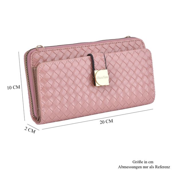 CLOSE OUT - gewebte Crossbody Tasche, Multif&auml;cher, Rosa image number 8
