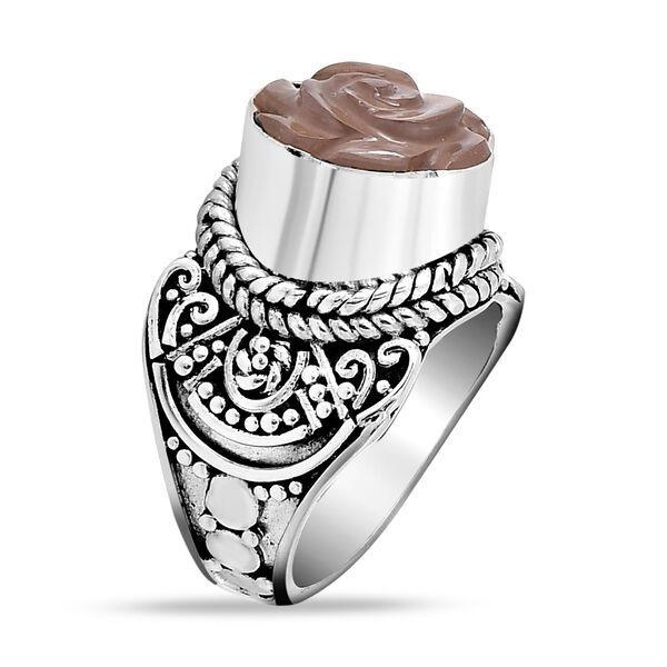 Royal Bali Kollektion - Rosenquarz-Ring, 925 Silber (Gr&ouml;&szlig;e 17.00) ca. 10,42 ct image number 1