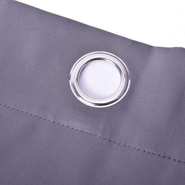 2 St&uuml;ck Set - Verdunkelungsvorh&auml;nge mit Metall&ouml;sen (Gr&ouml;&szlig;e 140x240cm/Vorhang) - Hellgrau image number 1