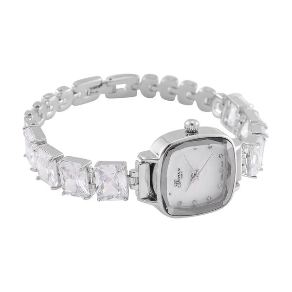 Weißer Zirkonia, Kristall Uhren Reiner Edelstahl Standard image number 5