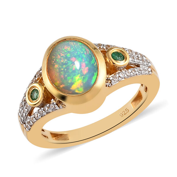 &Auml;thiopischer Opal, Smaragd und Zirkon-Ring - 1,64 ct. image number 4