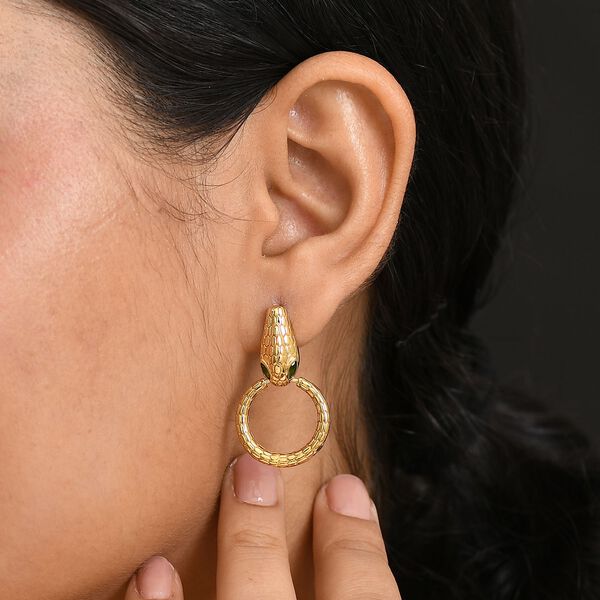 Nat&uuml;rlicher Chromdiopsid, Kanchanaburi Blauer Saphir Ohrringe 925 Silber 750 Gelbgold Vermeil ca. 0.44 ct image number 4