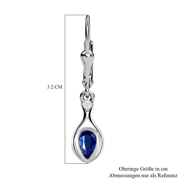 Kaschmir Kyanit und wei&szlig;e Zirkon-Ohrh&auml;nger - 1,24 ct. image number 6