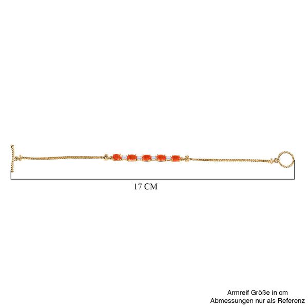 Padparadscha Triplett Quarz und Zirkon Armband, 18cm - 3,36 ct. image number 5