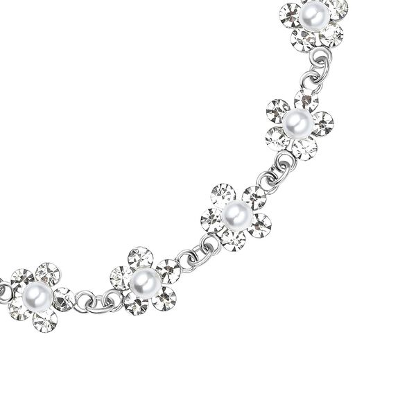 Simuliertes, weißes Perlen und Zirkonia-Armband - 1,50 ct. image number 4